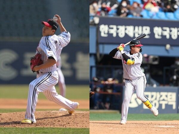 LG 트윈스 임찬규(왼쪽)-김주성. /구단 제공