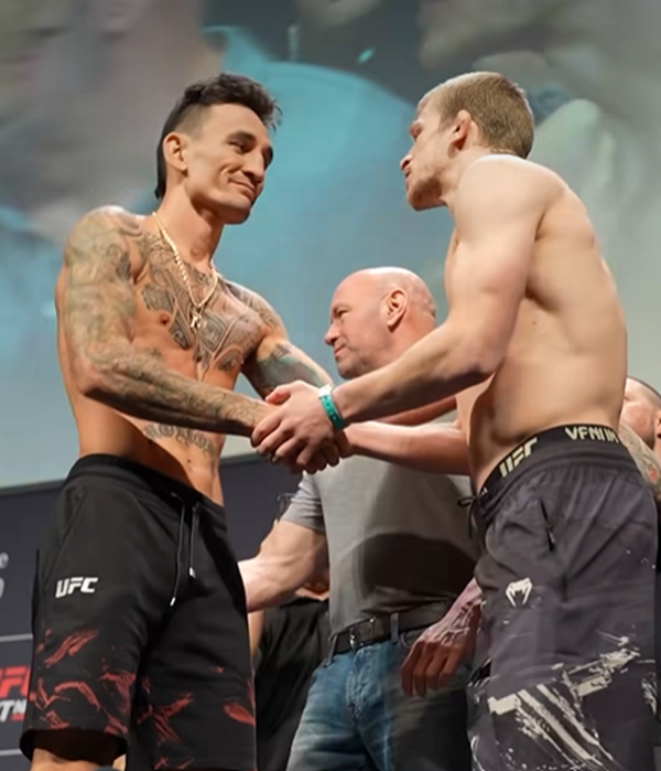 할로웨이와 앨런이 악수하고 있다. / UFC 공식 SNS 캡처