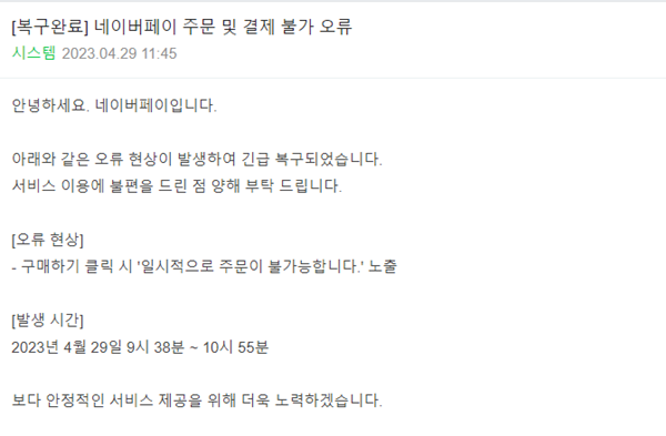 네이버페이 홈페이지 캡처