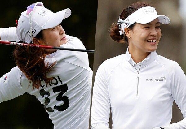 한국 여자골프 대표팀의 최혜진(왼쪽)과 전인지. /인터내셔널 크라운 페이스북