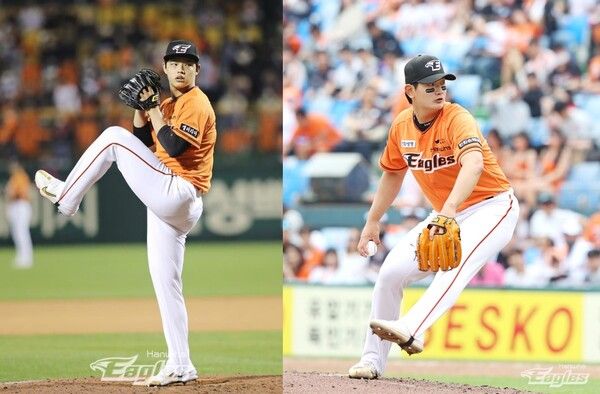 한화 이글스 문동주(왼쪽)와 김서현. /한화 제공
