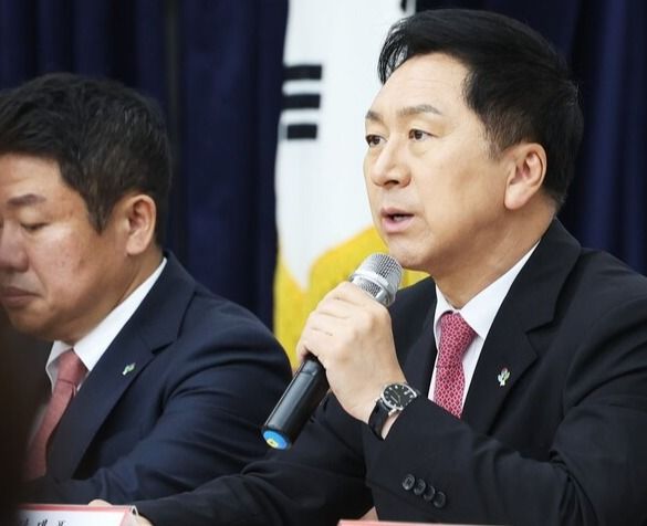 김기현 국민의힘 대표가 1일 오전 경기도 수원 경기도당에서 열린 현장최고위원회의에서 발언하고 있다. /연합뉴스