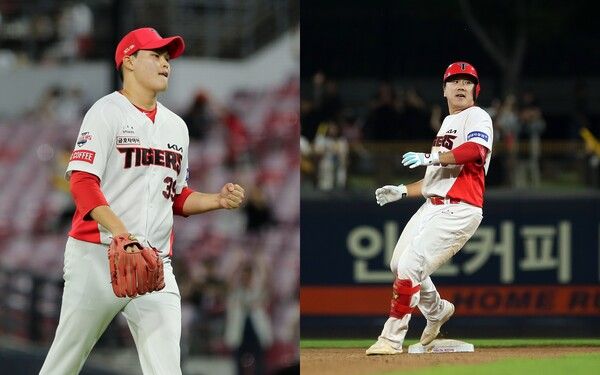 KIA 최지민(왼쪽)과 이우성. /KIA 제공