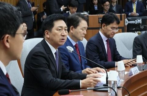국민의힘 김기현 대표가 지난 7일 오전 국회에서 열린 확대당직자회의에서 발언하고 있는 모습. /연합뉴스&nbsp;