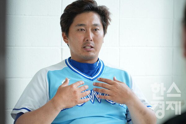 한국프로야구 NC 다이노스 출신 마낙길 노원구 유소년야구단 감독이 24일 강원도 횡성군의 횡성베이스볼테마파크에서 본지와 인터뷰를 진행하고 있다. /횡성=최대성 기자 dpdaesung@sporbiz.co.kr 2023.07.22