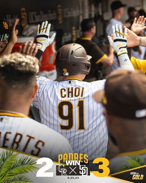 최지만(91번). /샌디에이고 파드리스 페이스북