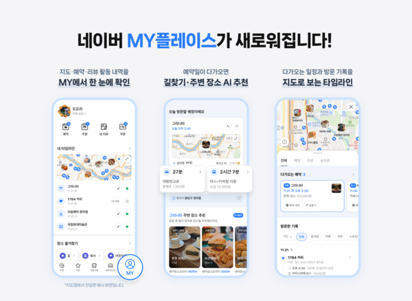 네이버가 MY플레이스 개편을 진행했다./네이버