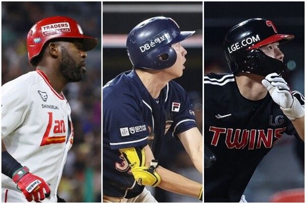 왼쪽부터 SSG 랜더스 기예르모 에레디아, 두산 베어스 정수빈, LG 트윈스 홍창기. /연합뉴스