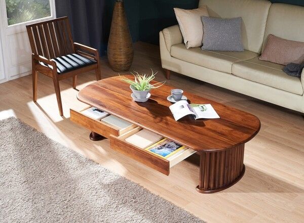 원목가구를 배치한&nbsp;거실 디자인. / 헤즈로 제공