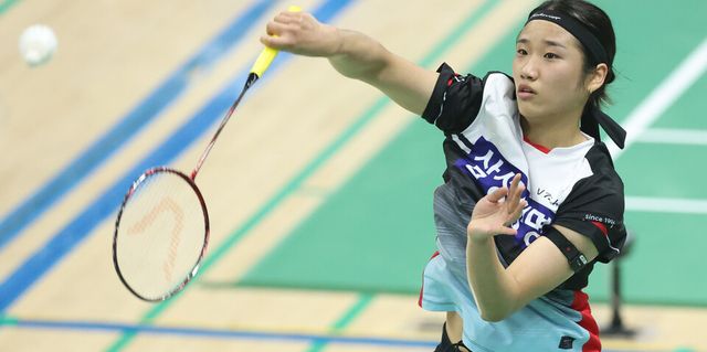 9일 경남 밀양시 밀양배드민턴경기장에서 열린 제105회 전국체육대회에 출전한 안세영. /연합뉴스