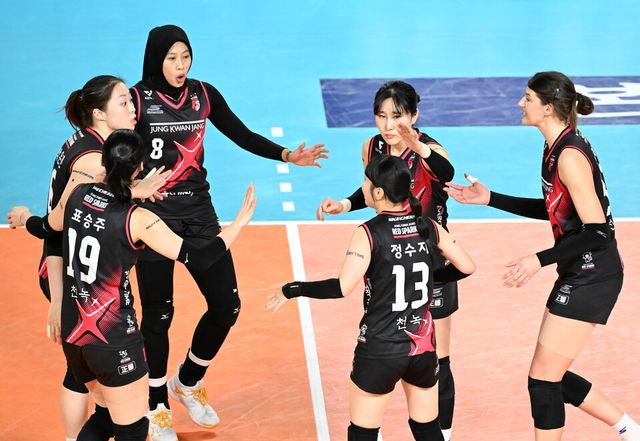15년 만의 8연승을 질주한 프로배구 V리그 여자부 정관장. /KOVO 제공