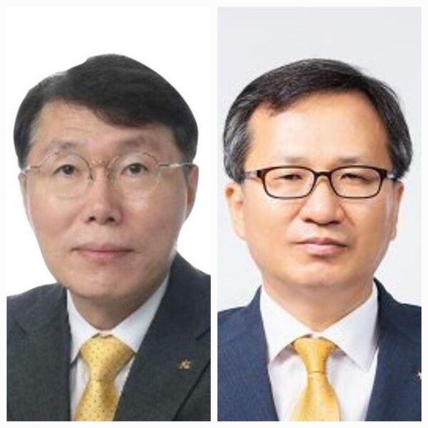 김재관&nbsp;KB국민카드 대표 후보(왼쪽)과&nbsp;정문철&nbsp;KB라이프생명보험 대표 후보. / KB금융지주 제공