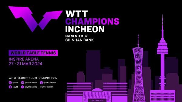 인스파이어 아레나에서 3월 27~31일 개최되는 ‘신한은행 2024 인천 WTT 챔피언스’ 포스터. /모히건 인스파이어 제공