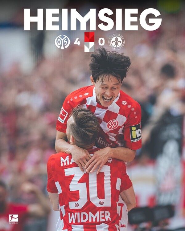 마인츠의 이재성(위). /구단 페이스북