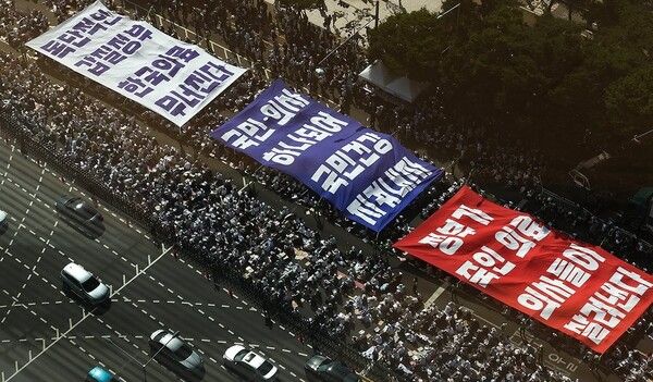18일 열린 '전국의사총궐기대회' 현장. /연합뉴스 제공