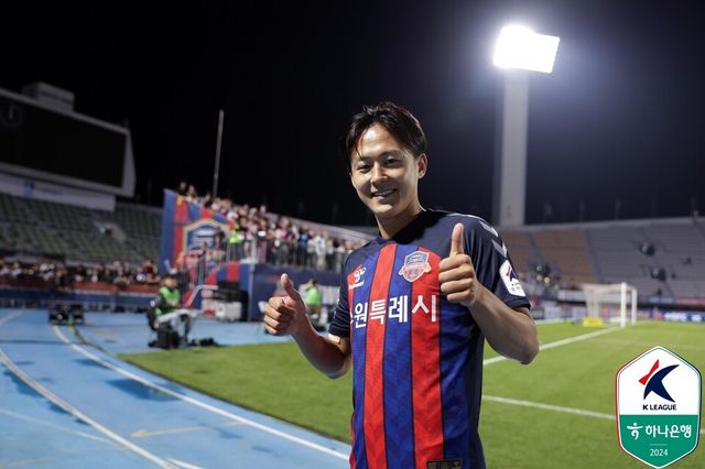 올 시즌 8호골로 득점 2위에 오른 수원FC 공격수 이승우. /한국프로축구연맹 제공