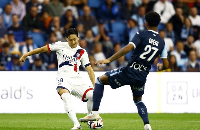 2024-2025 리그1 1라운드 원정 경기에서 전반 3분 선제골을 기록한 파리 생제르맹 이강인. /연합뉴스