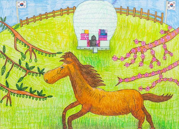 나의 그림 나의 드림 전시회 출품작 김성현의 '행복을 달리다'. /한국마사회 제공