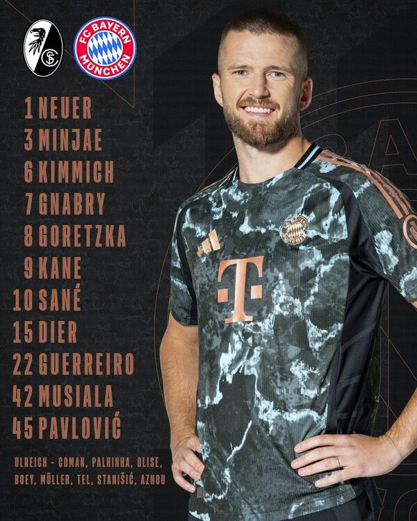 바이에른 뮌헨의 프라이부르크전 선발 라인업. /바이에른 뮌헨 페이스북