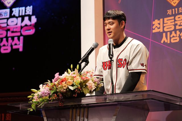 제7회 대선 고교 최동원상을 수상한 정현우. /키움 제공