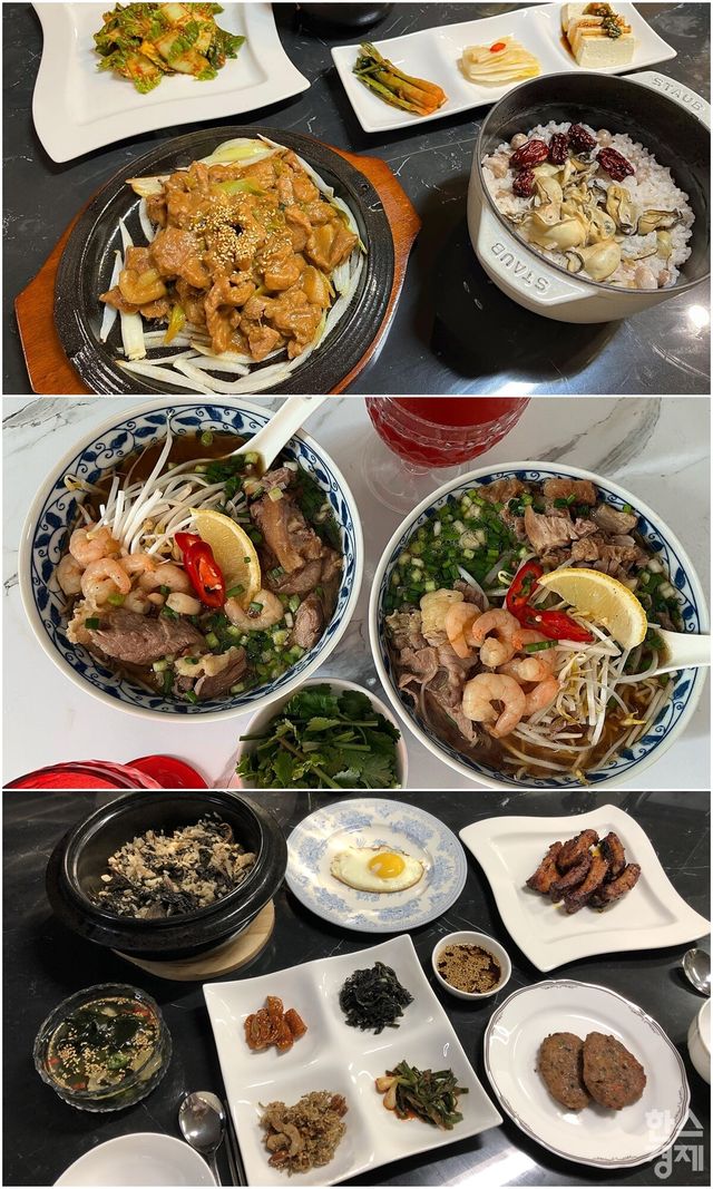 아내 석해지 씨가 김선형을 위해 직접 요리한 음식. /김선형 제공