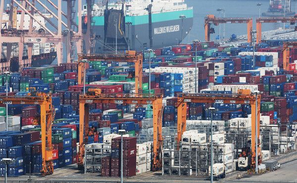 평택항에 수출입 컨테이너가 야적돼 있다./연합뉴스