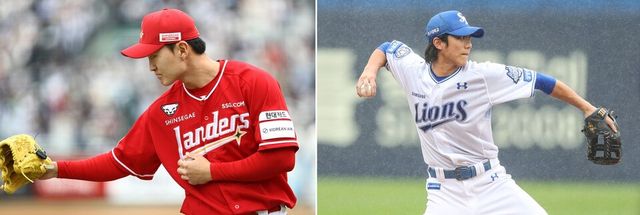 SSG 김건우, 삼성 이재현. /SSG 랜더스, 삼성 라이온즈 제공