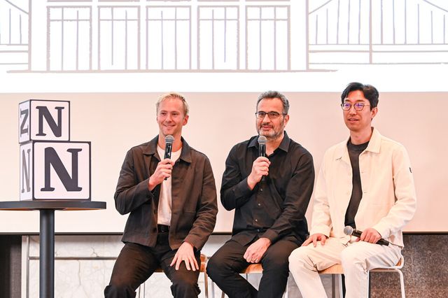 노션이 23일 개최한 ‘Make with Notion’ 기자간담회에서 (왼쪽부터) 존 헐리, 퍼지 코스로우샤히, 박대성 지사장들이 기자들의 질문에 답하고 있다.