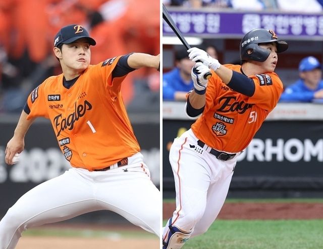 문동주(왼쪽), 문현빈. /한화 이글스 제공