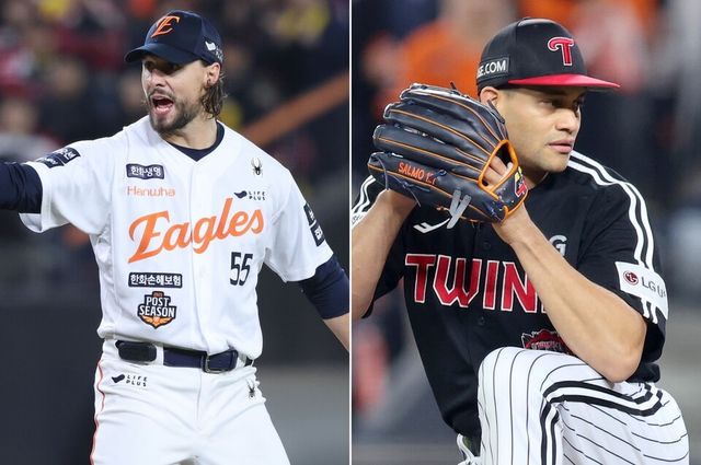 와이스(왼쪽)와 치리노스. /한화 이글스, LG 트윈스 제공