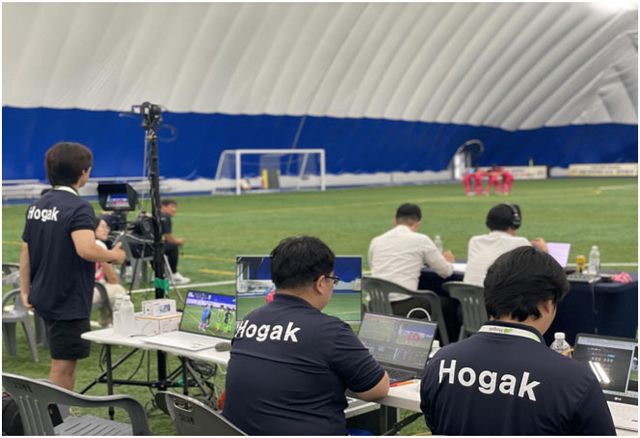 경주스마트에어돔 현장 중계 모습. /호각 제공