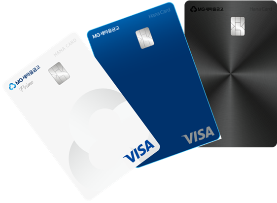 새마을금고 제휴 라인업 중 SOHO(개인사업자)&nbsp;손님을 위한 'Blue카드'. / 하나카드 제공