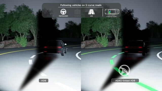 2025년 특허기술상 대상을 수상한 현대모비스의 'ADAS 연계 ADB 기술'시현 모습./현대모비스