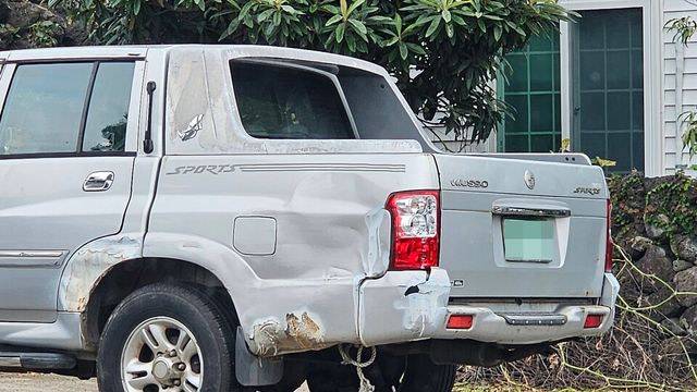 쌍용자동차 시절 '무쏘 스포츠' 측후면./곽호준 기자