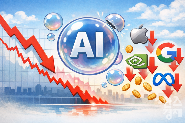 AI 거품론이 지속되면서 증시 상승에 제동이 걸리고 있다. /사진=챗지피티