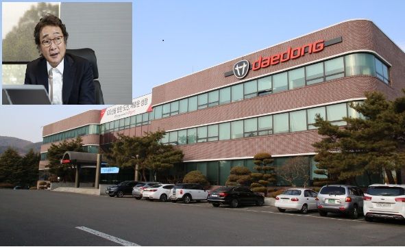 대구 달성공단에 위치한 대동 본사 사옥과 김준식 대동 회장(왼쪽 위)./대동