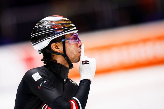 단지누가 월드투어 4차 대회 남자 1500m 결승에서 우승한 뒤 세리머니하고 있다. /연합뉴스