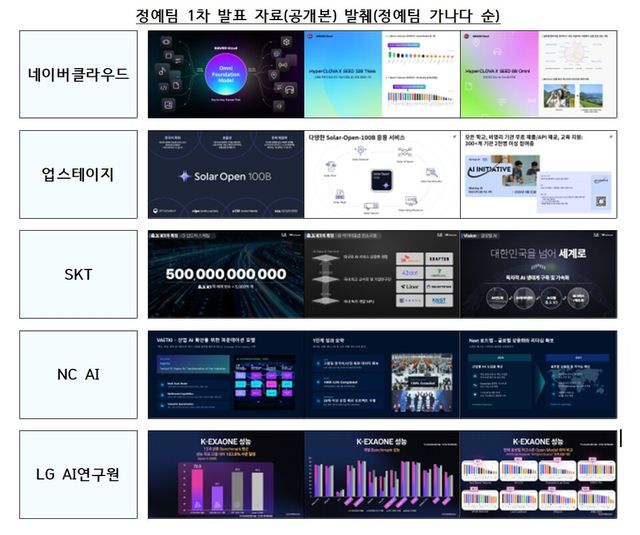 정예팀 1차 발표 자료./과기정통부 제공