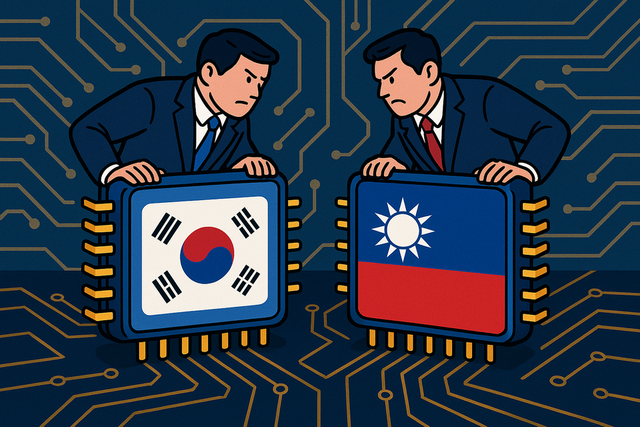 한국과 대만 '반도체' 경쟁 구조./챗GPT-5 생성 이미지