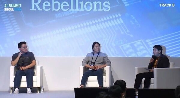 박성현 리벨리온 대표(좌), 백준호 퓨리오사AI 대표 /&nbsp; DMK Global 갈무리