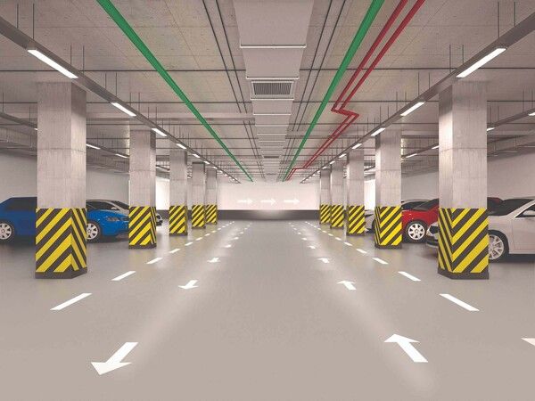 친환경 폴리우레아 바닥재 시스템이 적용된 주차장 / KCC