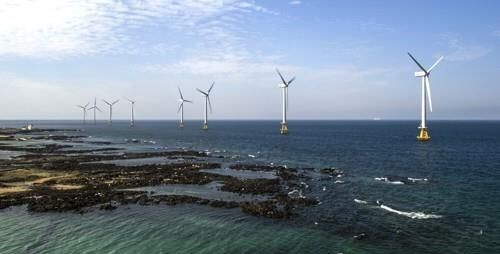 국내 최초로 제주에 건설된 해상풍력발전단지. / 연합뉴스