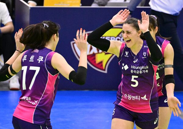 프로배구 V리그 여자부 흥국생명 피치(왼쪽)와 투트쿠. /한국배구연맹 제공