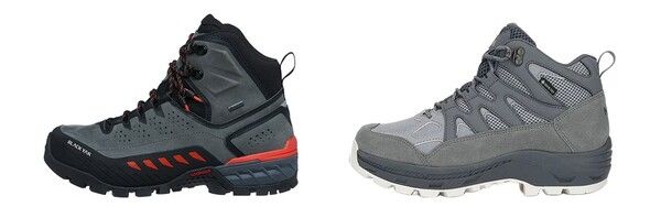 블랙야크 ‘퀘스트 GTX#1’(왼쪽)와 네파 ‘고어텍스 칸네토 트랙션 라이트’. /코어코리아 제공