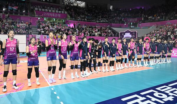흥국생명 선수들의 모습. /한국배구연맹 제공