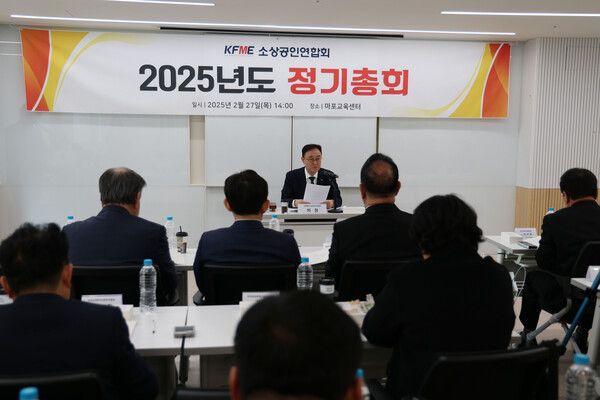 정기총회에서 발언하고 있는 송치영 회장. /소상공인연합회