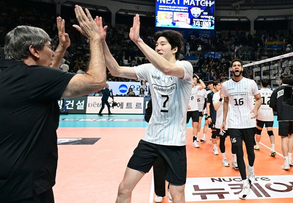 현대캐피탈 선수들의 모습. /한국배구연맹 제공