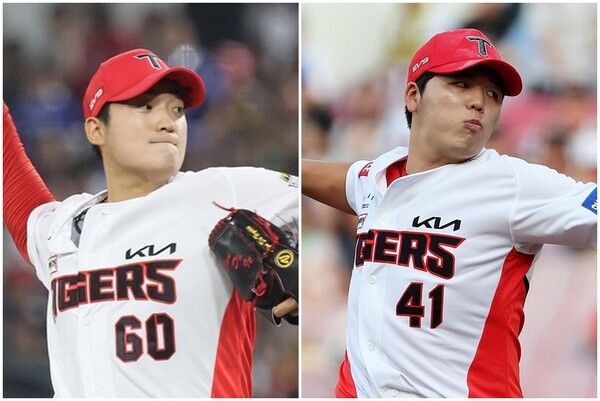 프로야구 KIA 타이거즈 김도현(왼쪽)과 황동하. /연합뉴스