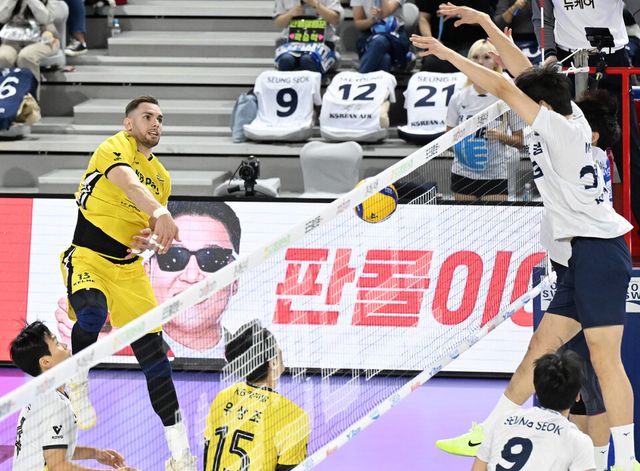 KB손해보험과 대한항공의 경기 모습. /한국배구연맹 제공