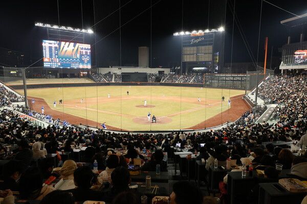 7일 대전 한화생명볼파크에서 프로야구 한화이글스와 삼성라이온즈의 시범경기가 열리고 있다. /연합뉴스
